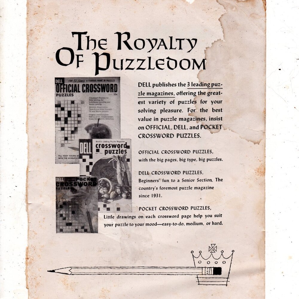 Vintage 1960s Magazine Display Ad For Dell Puzzle Books